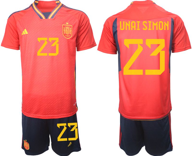 Men 2022 World Cup National Team Spain home red 23 Soccer Jerseys